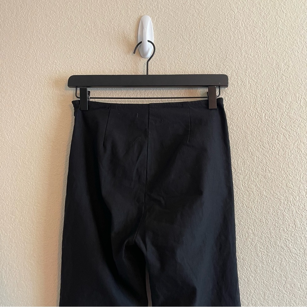 Urban Outfitters Black Flare Stretch Pants Partial Belt High Rise Womens Size 0 - Picture 4 of 10